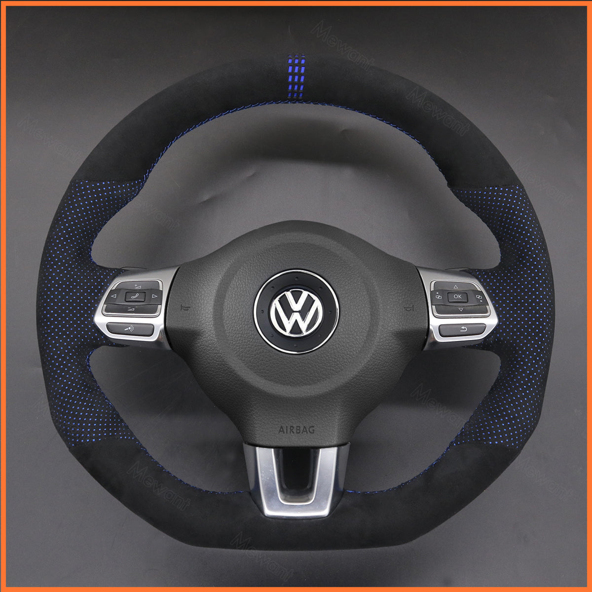 MEWANT Couvre Volant pour VW Golf 6 (VI) GTI Polo GTI Polo R-Line Scirocco CC Tiguan 2009-2014