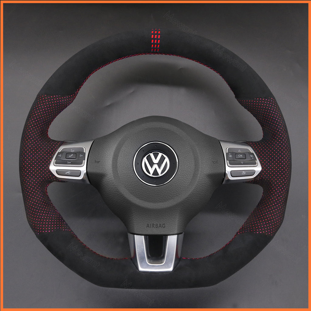 MEWANT Couvre Volant pour VW Golf 6 (VI) GTI Polo GTI Polo R-Line Scirocco CC Tiguan 2009-2014