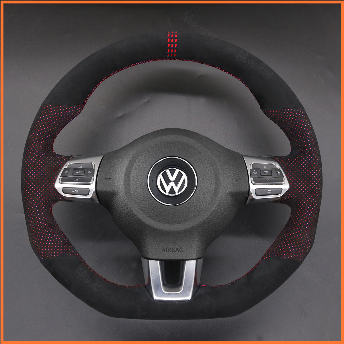 MEWANT Couvre Volant pour VW Golf 6 (VI) GTI Polo GTI Polo R-Line Scirocco CC Tiguan 2009-2014