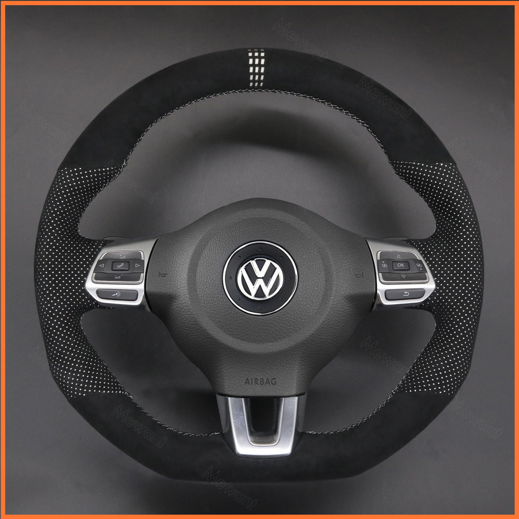 MEWANT Couvre Volant pour VW Golf 6 (VI) GTI Polo GTI Polo R-Line Scirocco CC Tiguan 2009-2014