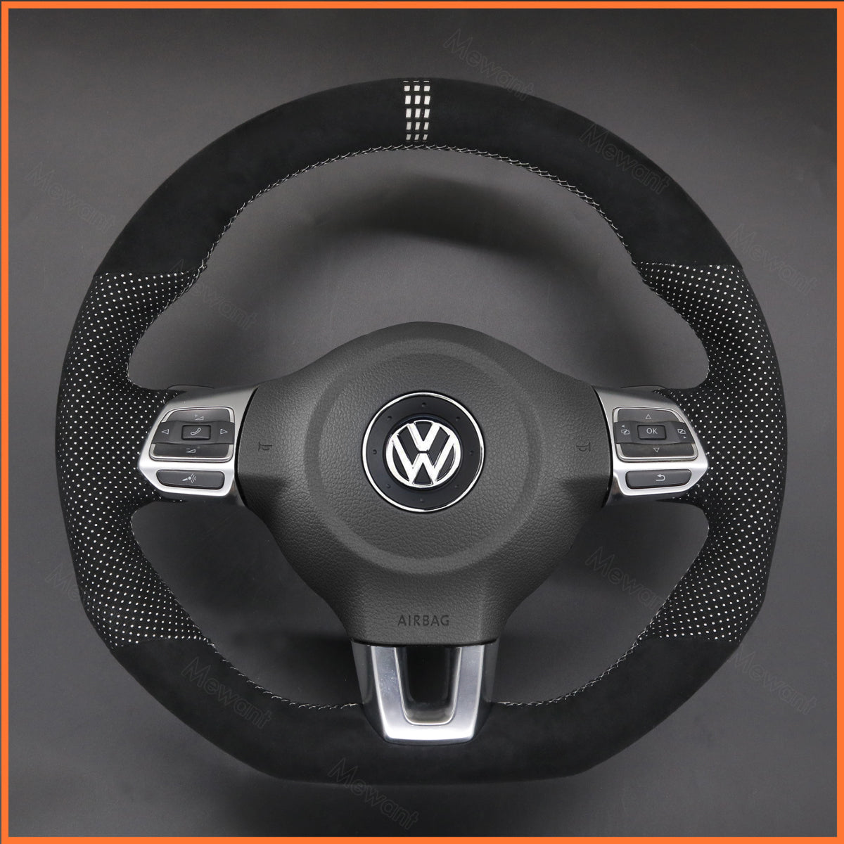 MEWANT Couvre Volant pour VW Golf 6 (VI) GTI Polo GTI Polo R-Line Scirocco CC Tiguan 2009-2014