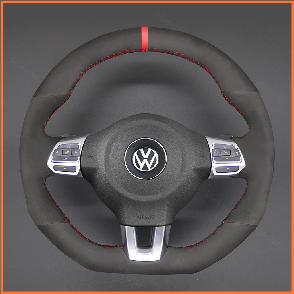 MEWANT Couvre Volant pour VW Golf 6 (VI) GTI Polo GTI Polo R-Line Scirocco CC Tiguan 2009-2014