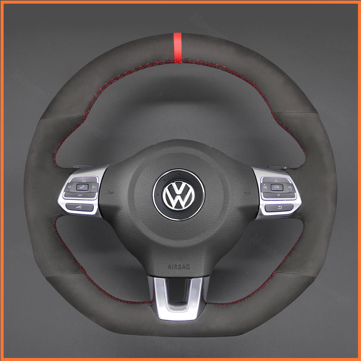 MEWANT Couvre Volant pour VW Golf 6 (VI) GTI Polo GTI Polo R-Line Scirocco CC Tiguan 2009-2014