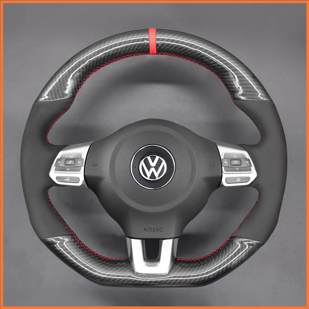 MEWANT Couvre Volant pour VW Golf 6 (VI) GTI Polo GTI Polo R-Line Scirocco CC Tiguan 2009-2014