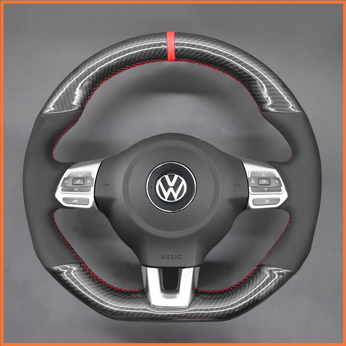 MEWANT Couvre Volant pour VW Golf 6 (VI) GTI Polo GTI Polo R-Line Scirocco CC Tiguan 2009-2014
