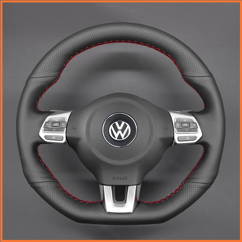 MEWANT Couvre Volant pour VW Golf 6 (VI) GTI Polo GTI Polo R-Line Scirocco CC Tiguan 2009-2014