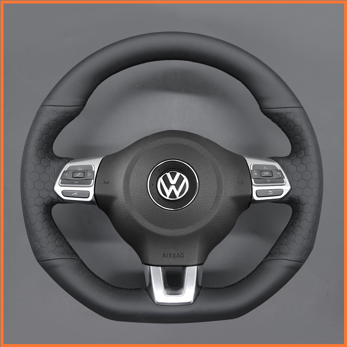 MEWANT Couvre Volant pour VW Golf 6 (VI) GTI Polo GTI Polo R-Line Scirocco CC Tiguan 2009-2014