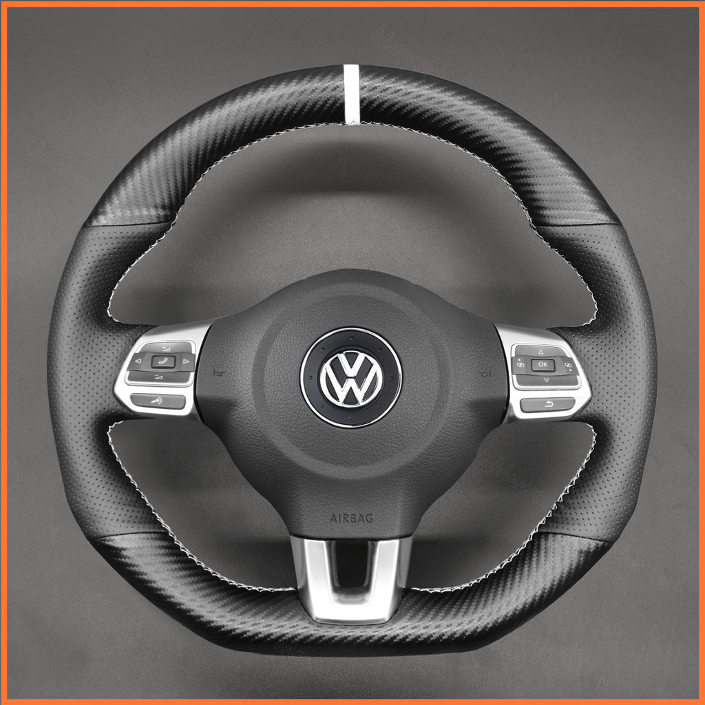 MEWANT Couvre Volant pour VW Golf 6 (VI) GTI Polo GTI Polo R-Line Scirocco CC Tiguan 2009-2014