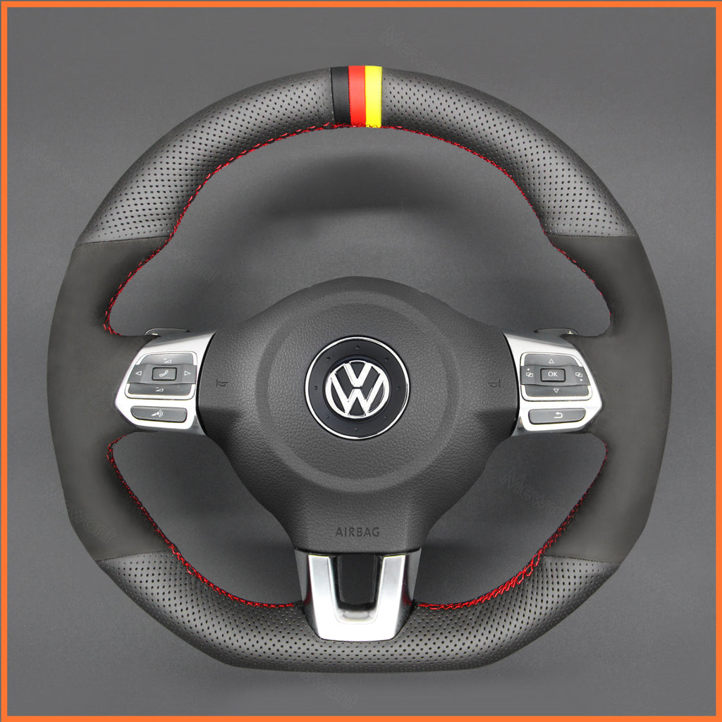 MEWANT Couvre Volant pour VW Golf 6 (VI) GTI Polo GTI Polo R-Line Scirocco CC Tiguan 2009-2014