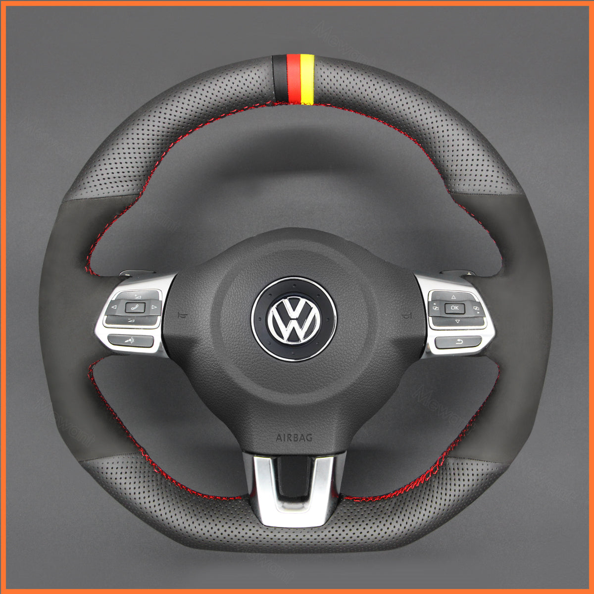 MEWANT Couvre Volant pour VW Golf 6 (VI) GTI Polo GTI Polo R-Line Scirocco CC Tiguan 2009-2014
