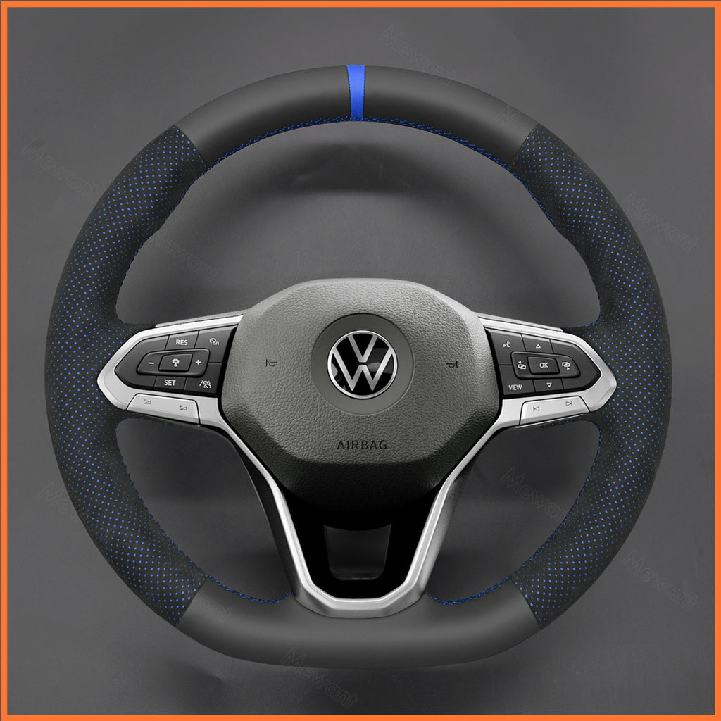 MEWANT Couvre Volant pour VW Golf 8 ID.3 ID.4 ID.7 Arteon Caddy Passat B8 Passat T6 Tiguan Touareg 2020-2021