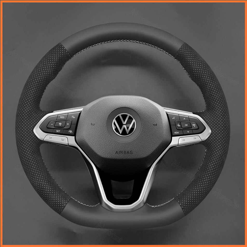 MEWANT Couvre Volant pour VW Golf 8 ID.3 ID.4 ID.7 Arteon Caddy Passat B8 Passat T6 Tiguan Touareg 2020-2021