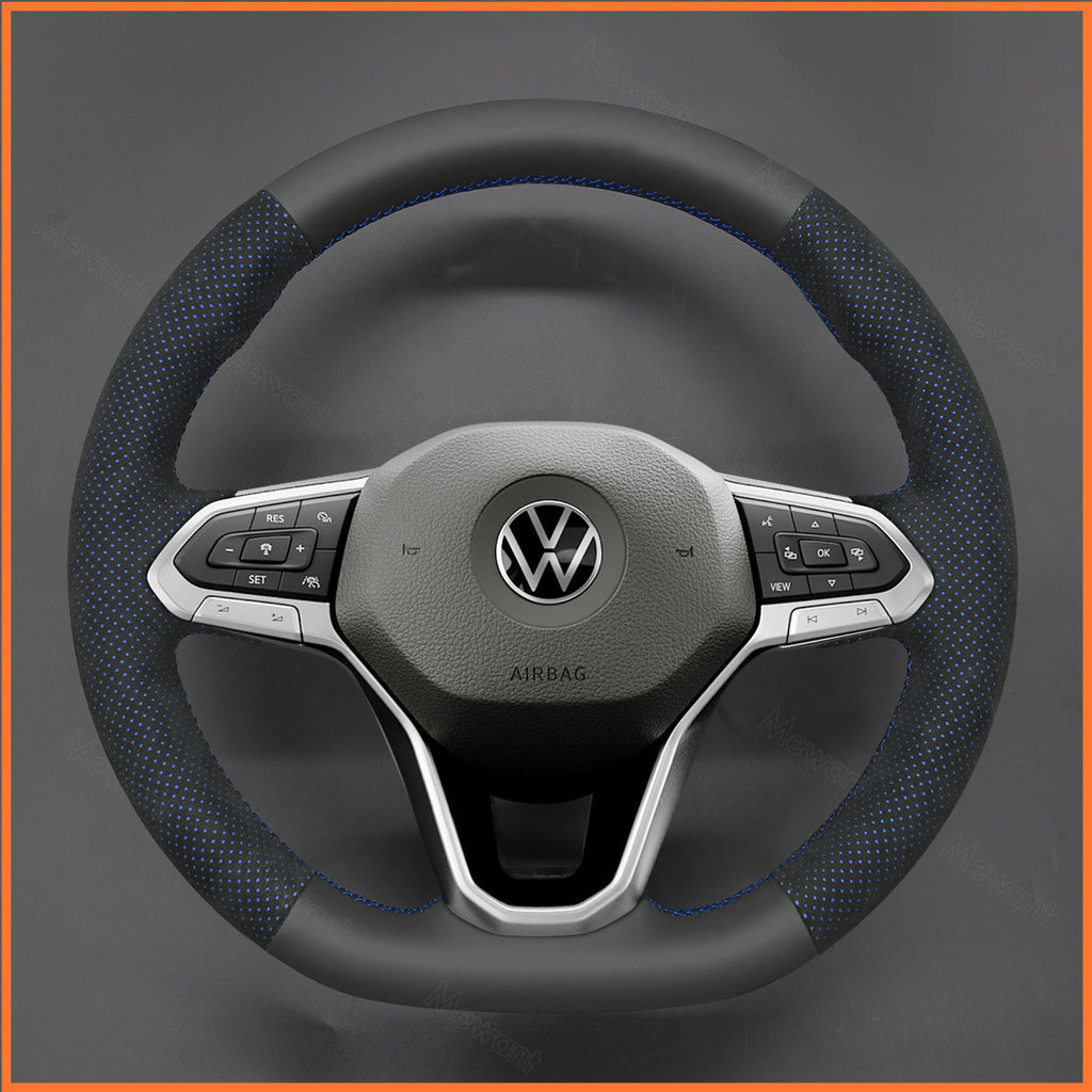 MEWANT Couvre Volant pour VW Golf 8 ID.3 ID.4 ID.7 Arteon Caddy Passat B8 Passat T6 Tiguan Touareg 2020-2021