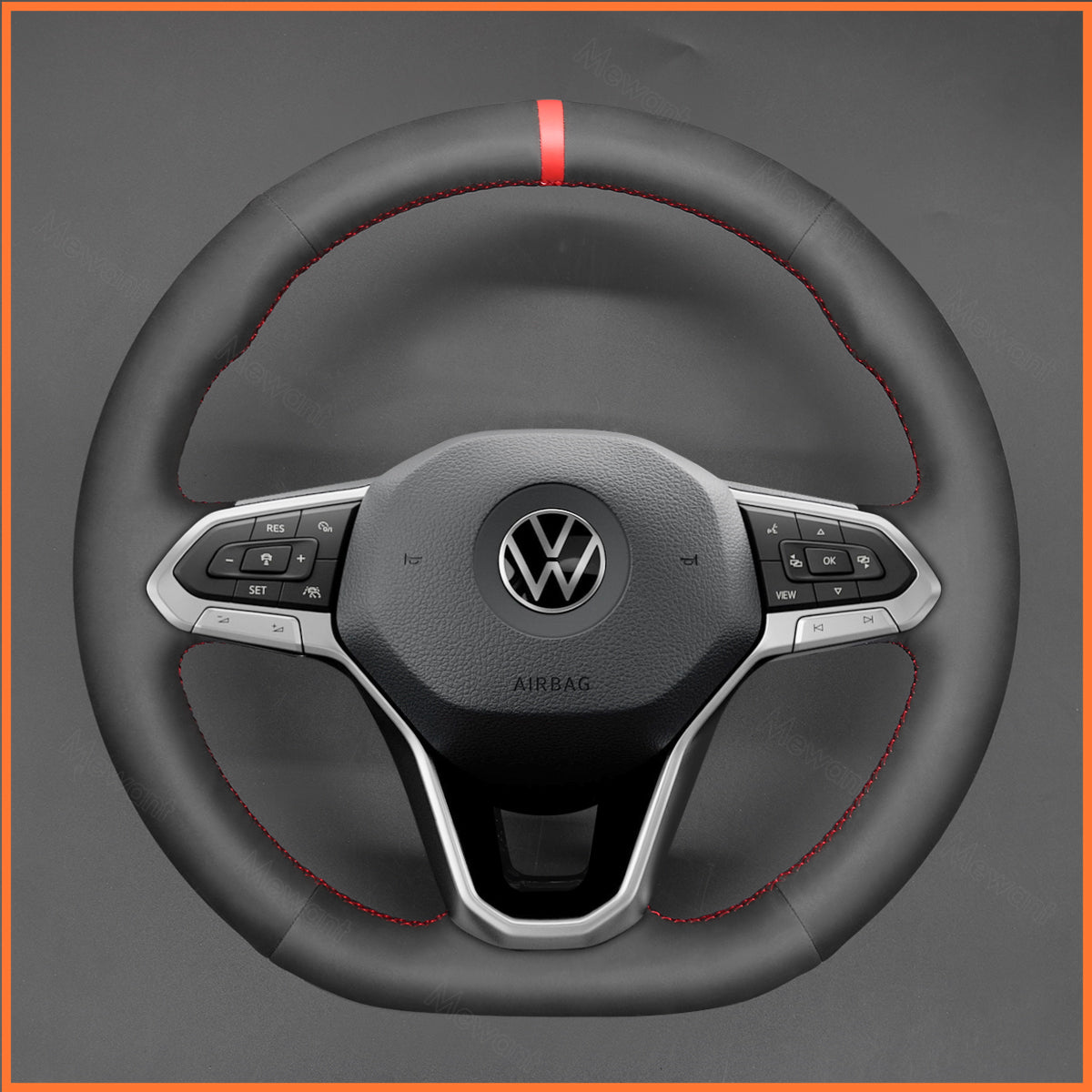 MEWANT Couvre Volant pour VW Golf 8 ID.3 ID.4 ID.7 Arteon Caddy Passat B8 Passat T6 Tiguan Touareg 2020-2021