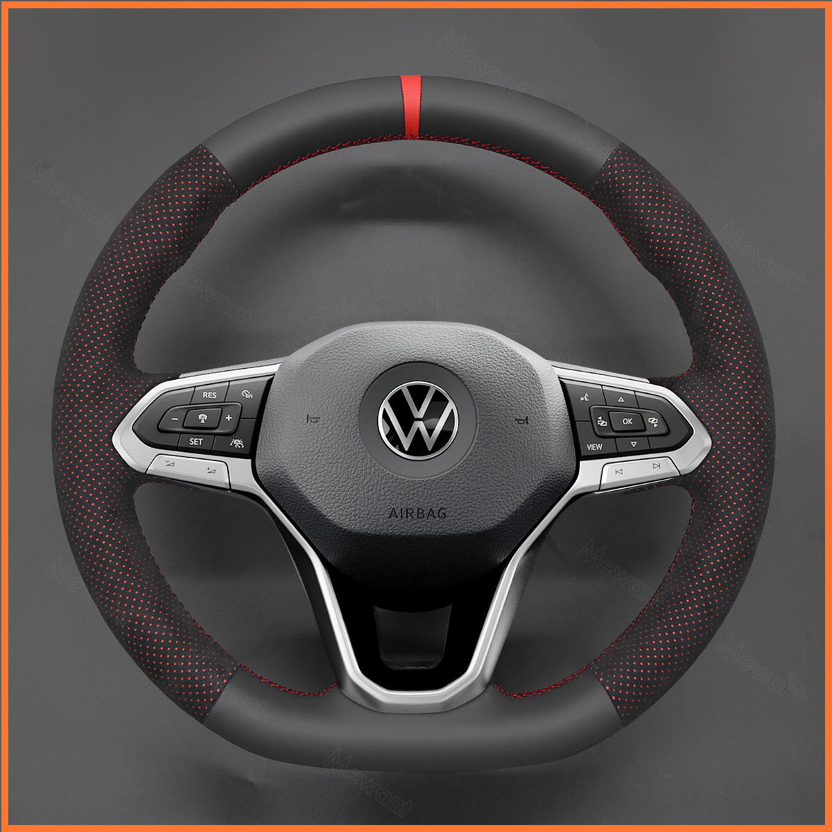 MEWANT Couvre Volant pour VW Golf 8 ID.3 ID.4 ID.7 Arteon Caddy Passat B8 Passat T6 Tiguan Touareg 2020-2021