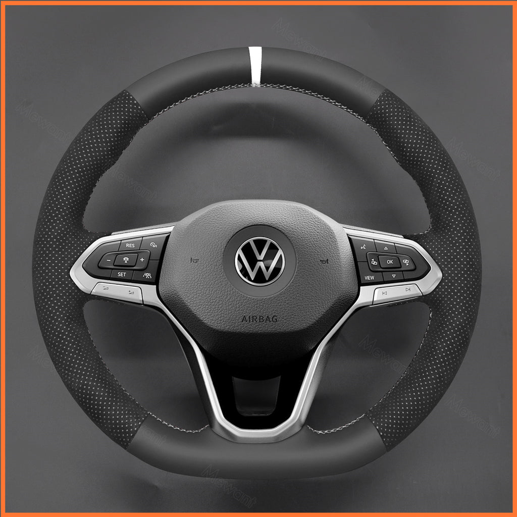 MEWANT Couvre Volant pour VW Golf 8 ID.3 ID.4 ID.7 Arteon Caddy Passat B8 Passat T6 Tiguan Touareg 2020-2021