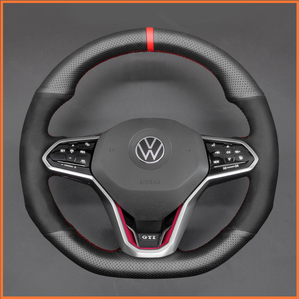 MEWANT Couvre Volant pour VW Golf 8 R-Line Golf GTI GTD GTE 8 Arteon Tiguan Touareg 2020-2021