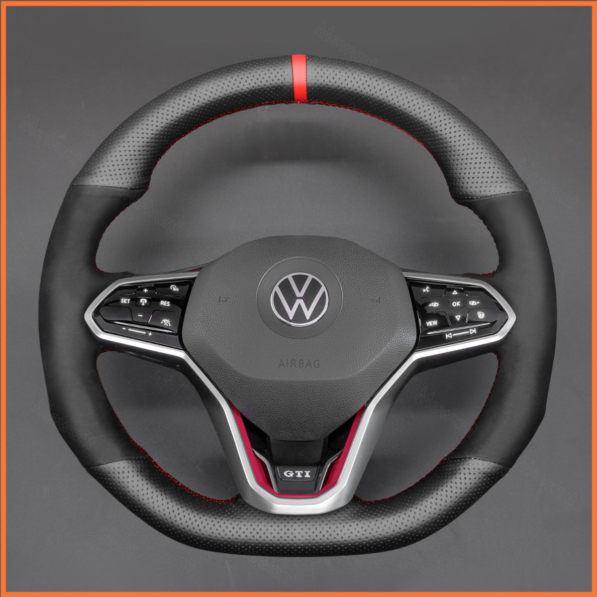 MEWANT Couvre Volant pour VW Golf 8 R-Line Golf GTI GTD GTE 8 Arteon Tiguan Touareg 2020-2021