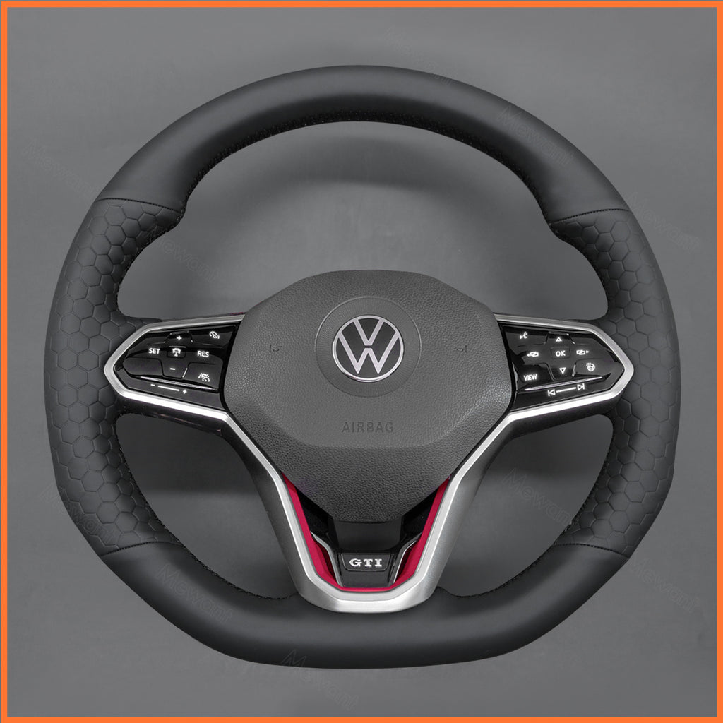 MEWANT Couvre Volant pour VW Golf 8 R-Line Golf GTI GTD GTE 8 Arteon Tiguan Touareg 2020-2021