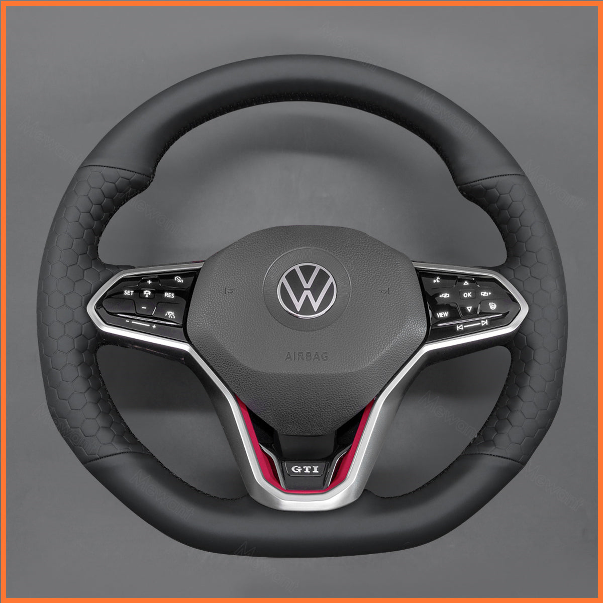 MEWANT Couvre Volant pour VW Golf 8 R-Line Golf GTI GTD GTE 8 Arteon Tiguan Touareg 2020-2021