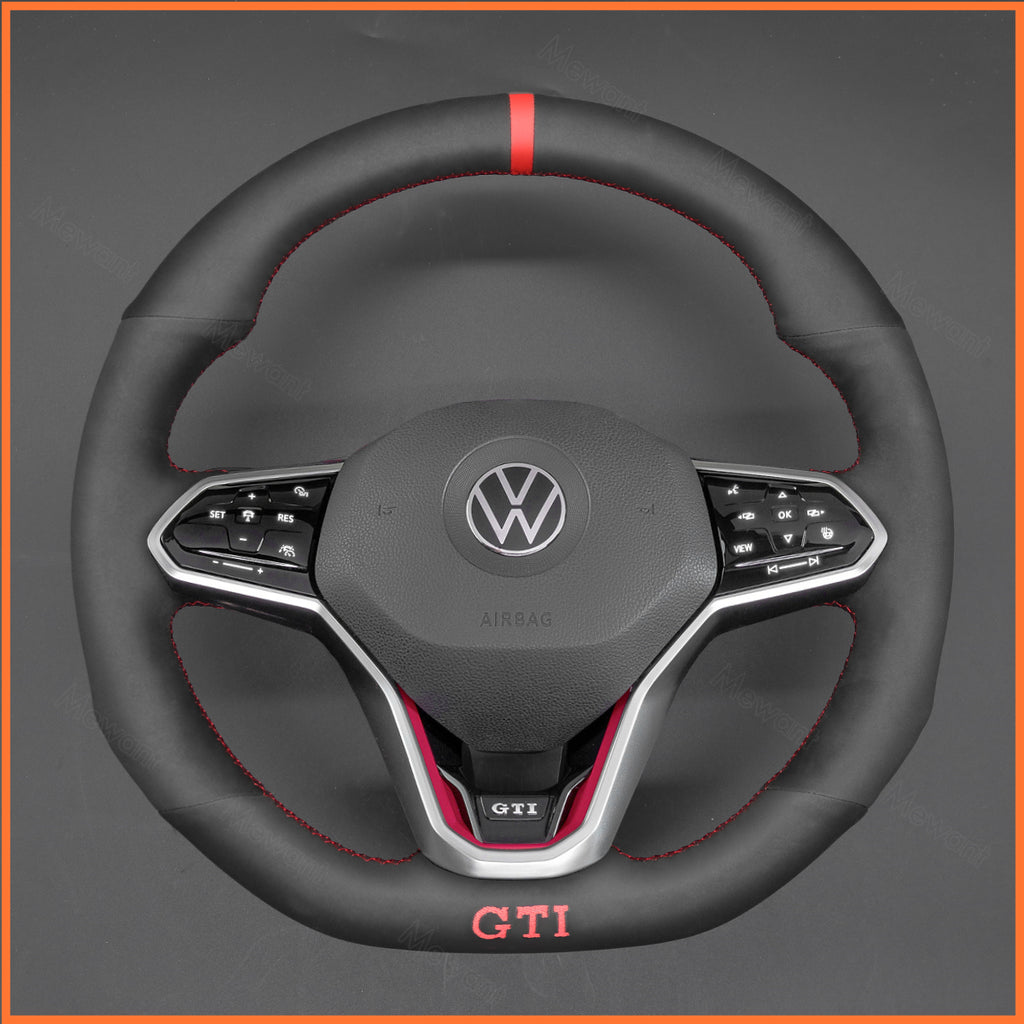 MEWANT Couvre Volant pour VW Golf 8 R-Line Golf GTI GTD GTE 8 Arteon Tiguan Touareg 2020-2021