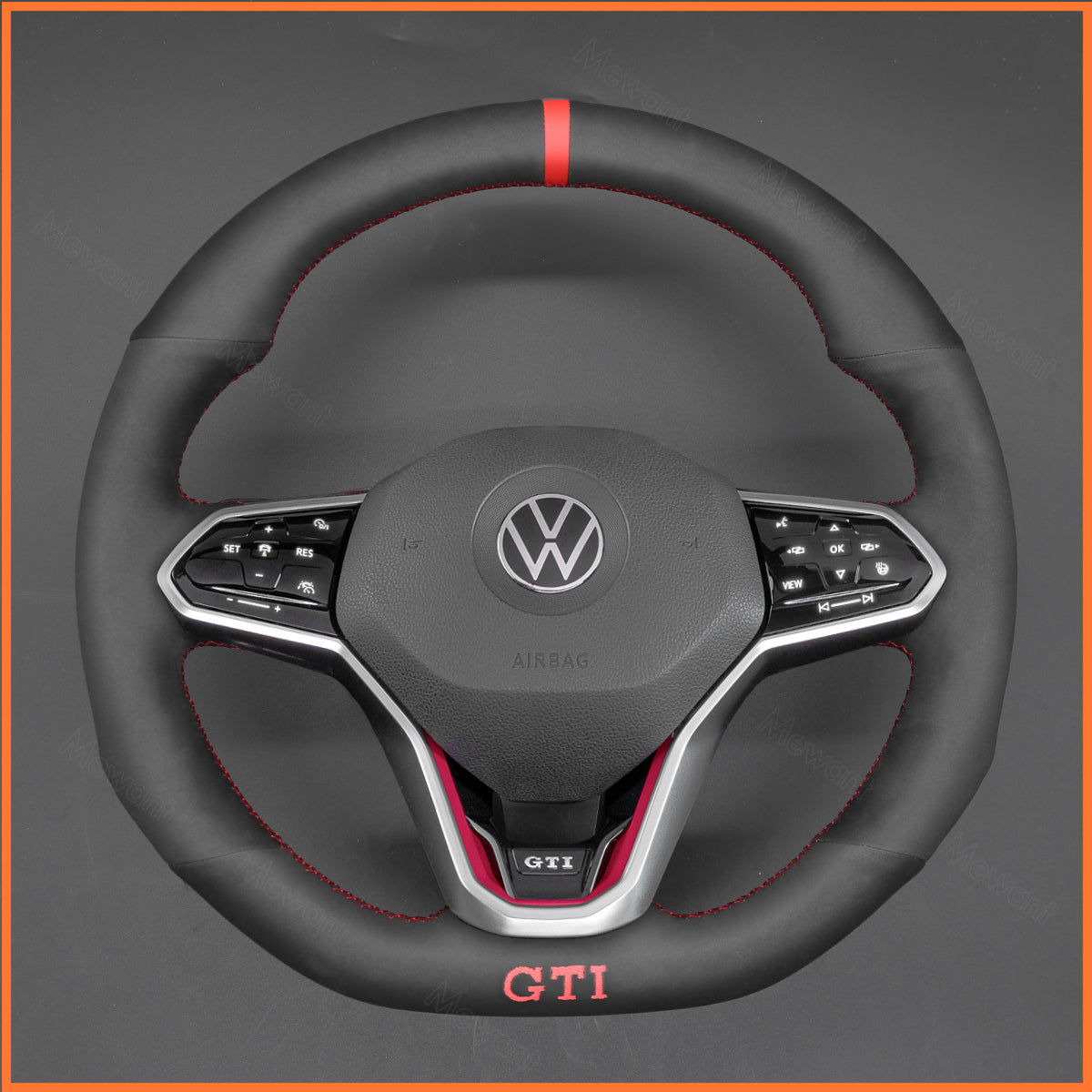 MEWANT Couvre Volant pour VW Golf 8 R-Line Golf GTI GTD GTE 8 Arteon Tiguan Touareg 2020-2021