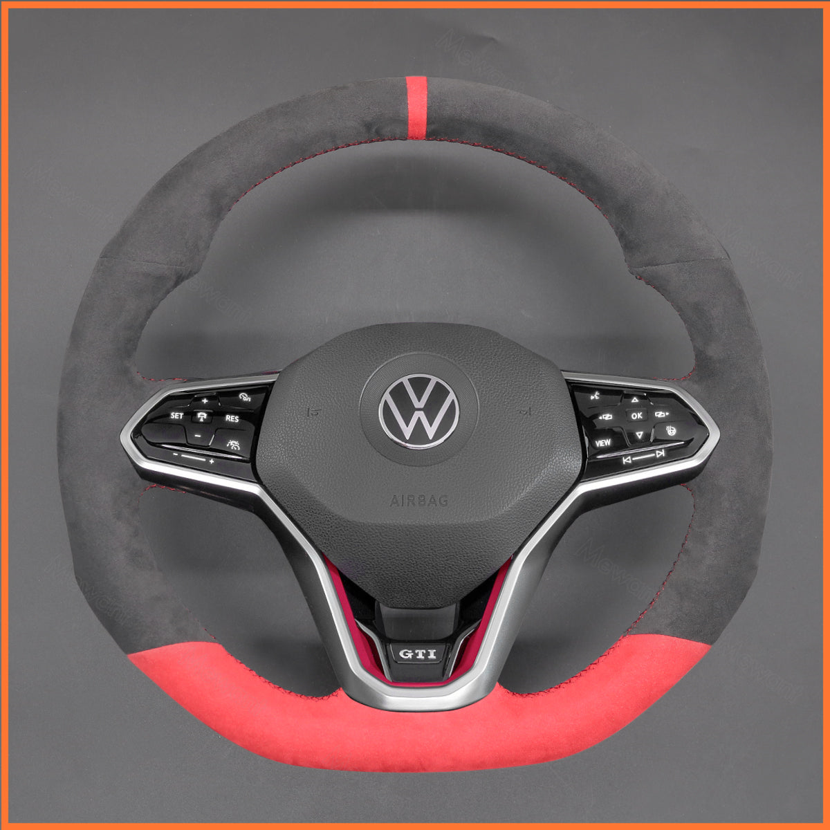 MEWANT Couvre Volant pour VW Golf 8 R-Line Golf GTI GTD GTE 8 Arteon Tiguan Touareg 2020-2021