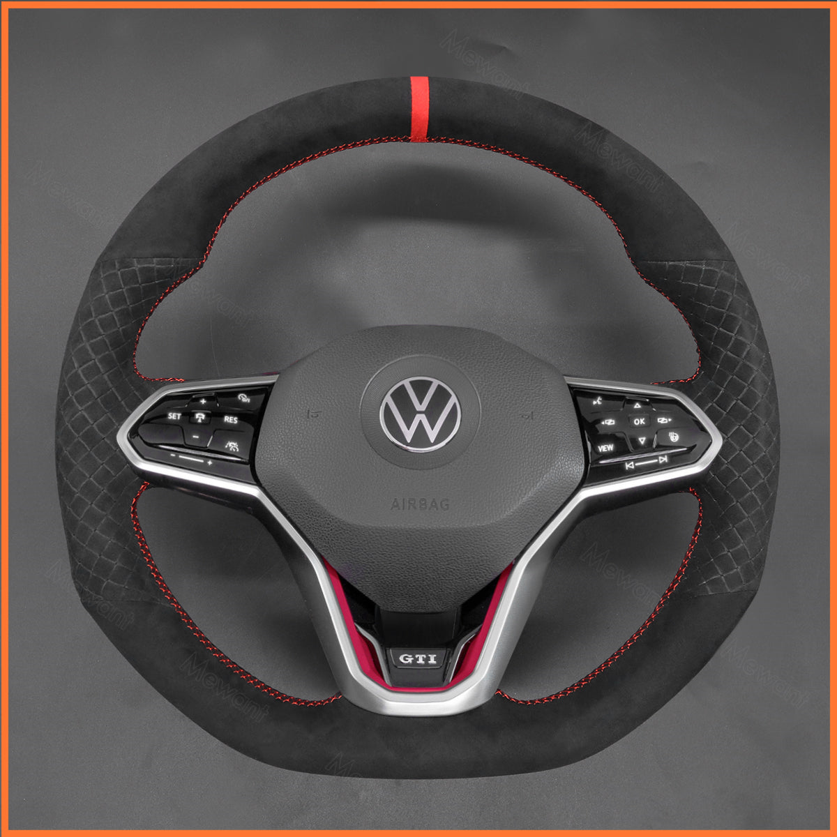 MEWANT Couvre Volant pour VW Golf 8 R-Line Golf GTI GTD GTE 8 Arteon Tiguan Touareg 2020-2021