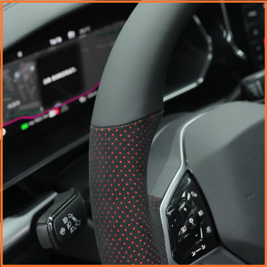 MEWANT Couvre Volant pour VW Golf 8 R-Line Golf GTI GTD GTE 8 Arteon Tiguan Touareg 2020-2021