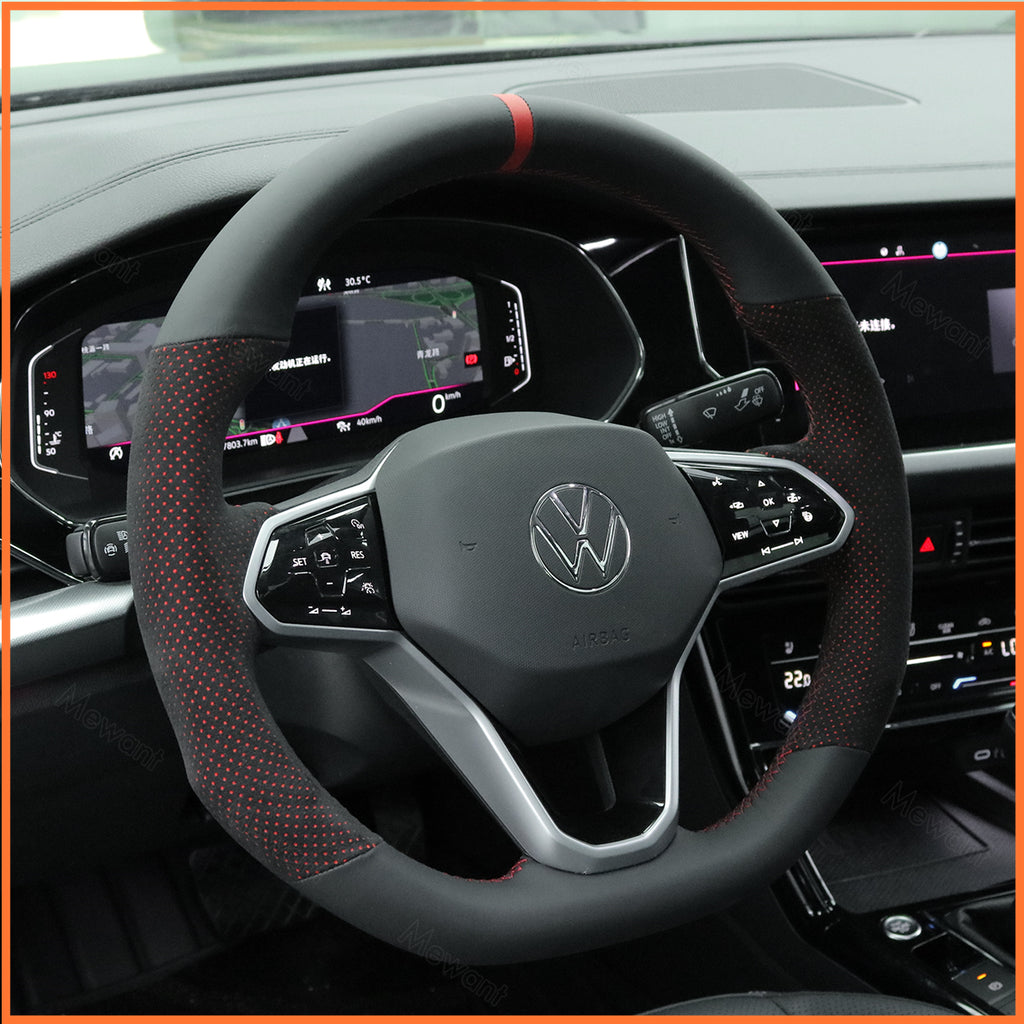 MEWANT Couvre Volant pour VW Golf 8 R-Line Golf GTI GTD GTE 8 Arteon Tiguan Touareg 2020-2021