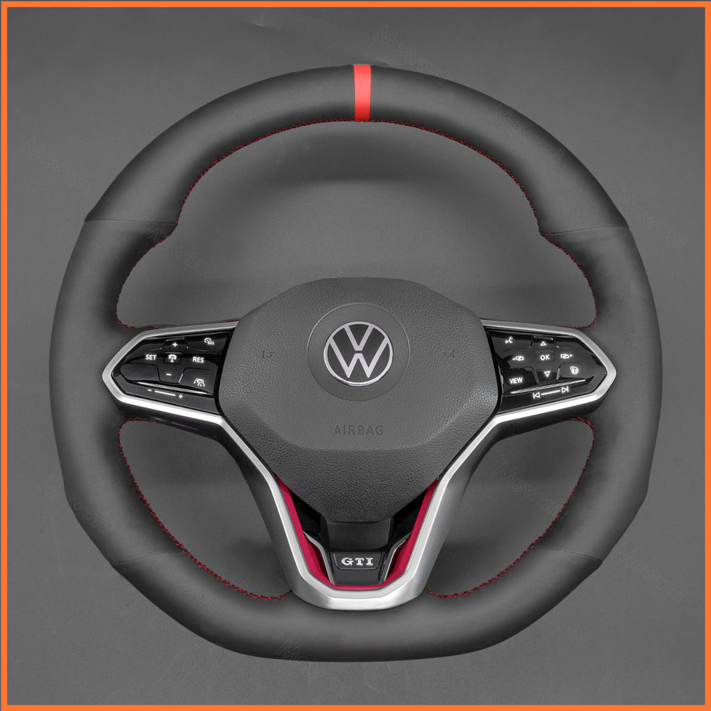 MEWANT Couvre Volant pour VW Golf 8 R-Line Golf GTI GTD GTE 8 Arteon Tiguan Touareg 2020-2021