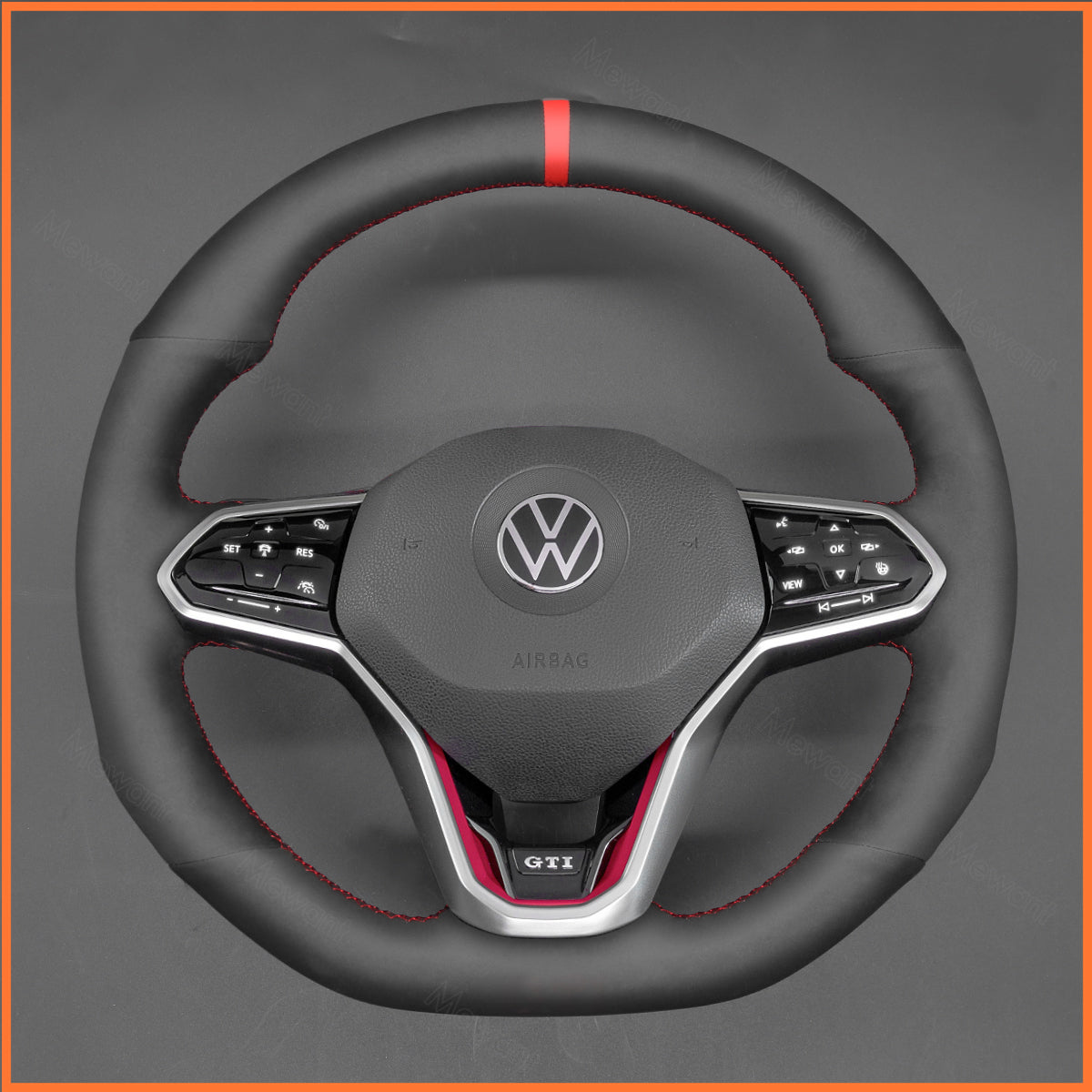 MEWANT Couvre Volant pour VW Golf 8 R-Line Golf GTI GTD GTE 8 Arteon Tiguan Touareg 2020-2021