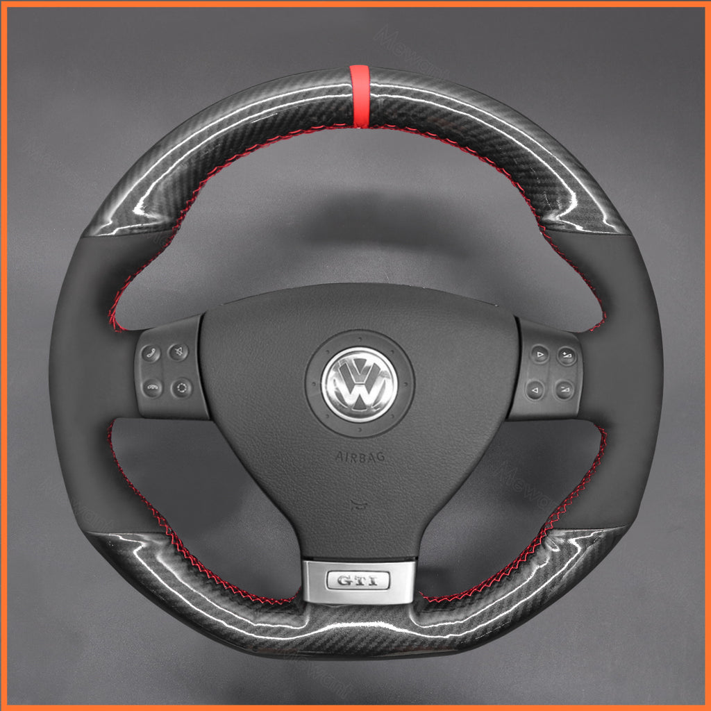 MEWANT Couvre Volant pour VW Golf GTI 5 Golf R32 Scirocco Passat Variant Tiguan R-Line 2005-2009