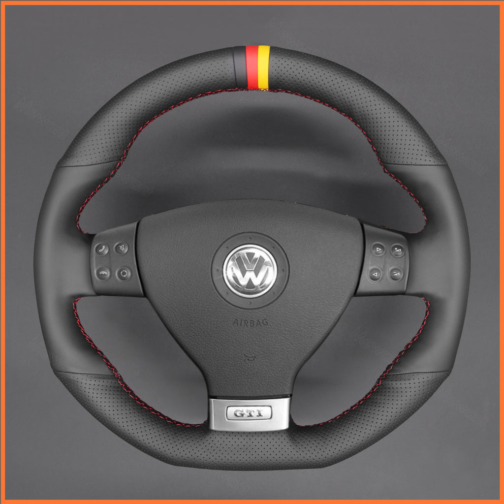 MEWANT Couvre Volant pour VW Golf GTI 5 Golf R32 Scirocco Passat Variant Tiguan R-Line 2005-2009