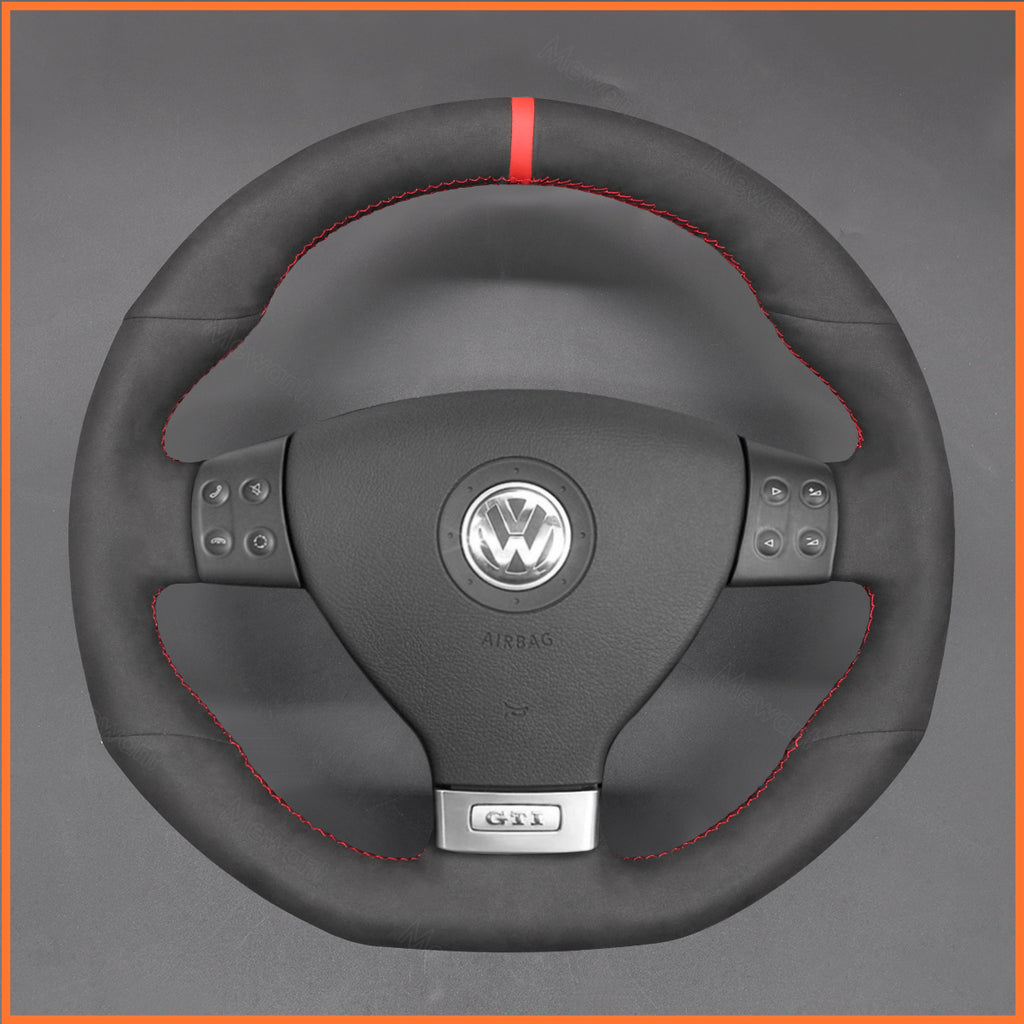 MEWANT Couvre Volant pour VW Golf GTI 5 Golf R32 Scirocco Passat Variant Tiguan R-Line 2005-2009