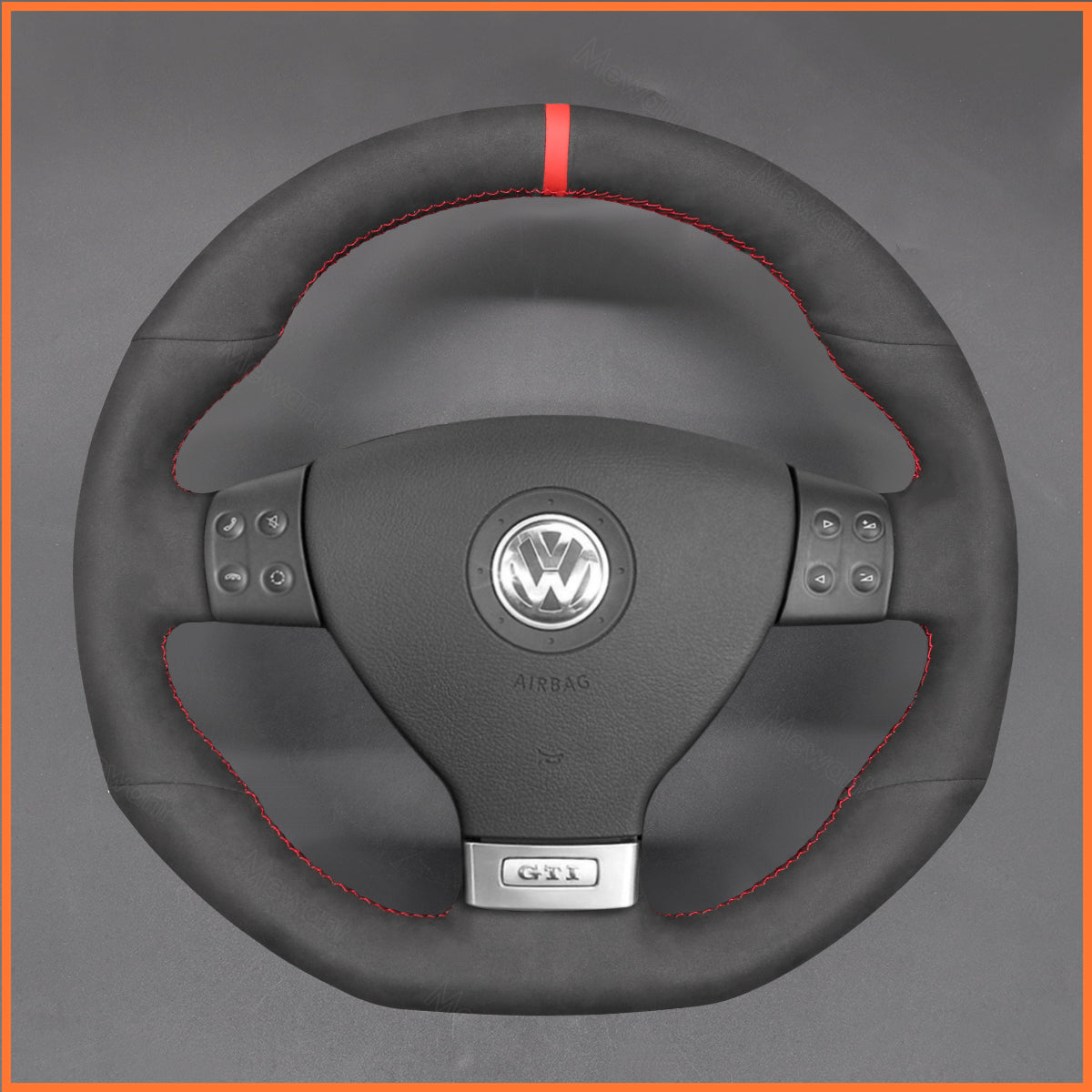 MEWANT Couvre Volant pour VW Golf GTI 5 Golf R32 Scirocco Passat Variant Tiguan R-Line 2005-2009