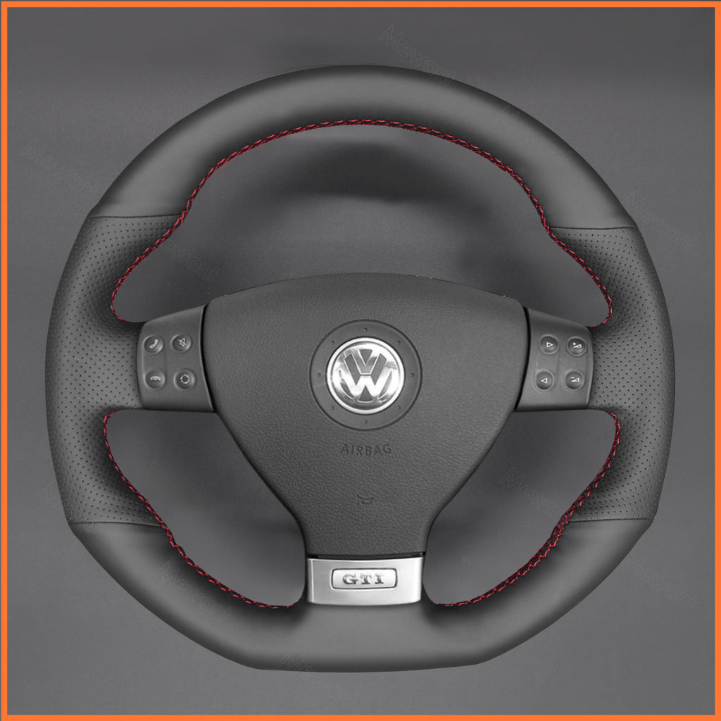 MEWANT Couvre Volant pour VW Golf GTI 5 Golf R32 Scirocco Passat Variant Tiguan R-Line 2005-2009