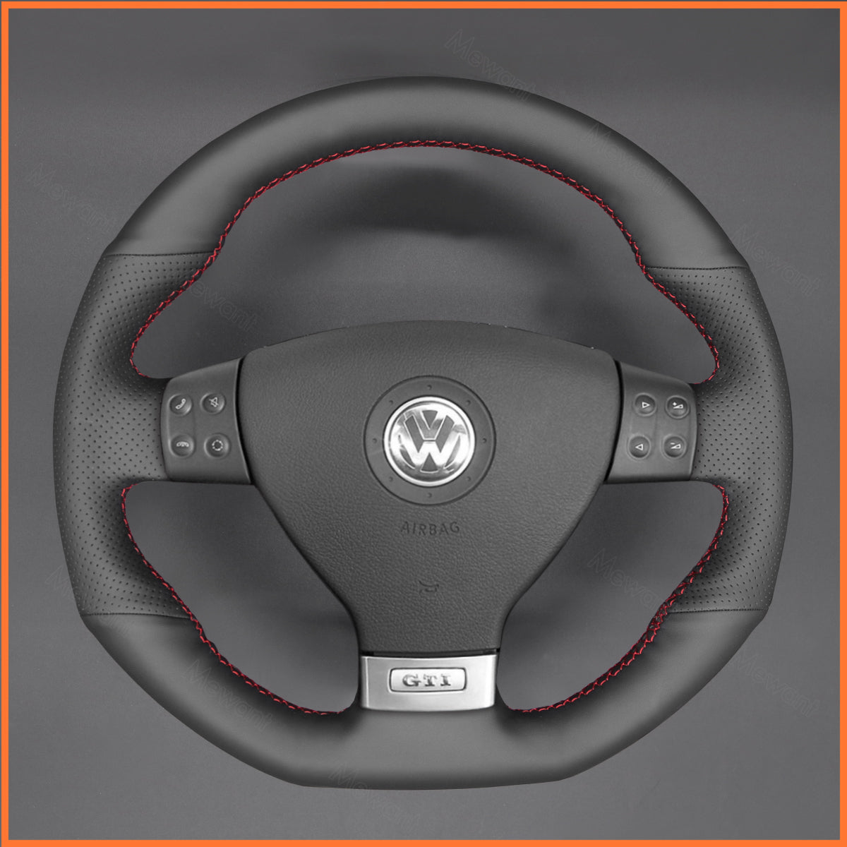 MEWANT Couvre Volant pour VW Golf GTI 5 Golf R32 Scirocco Passat Variant Tiguan R-Line 2005-2009