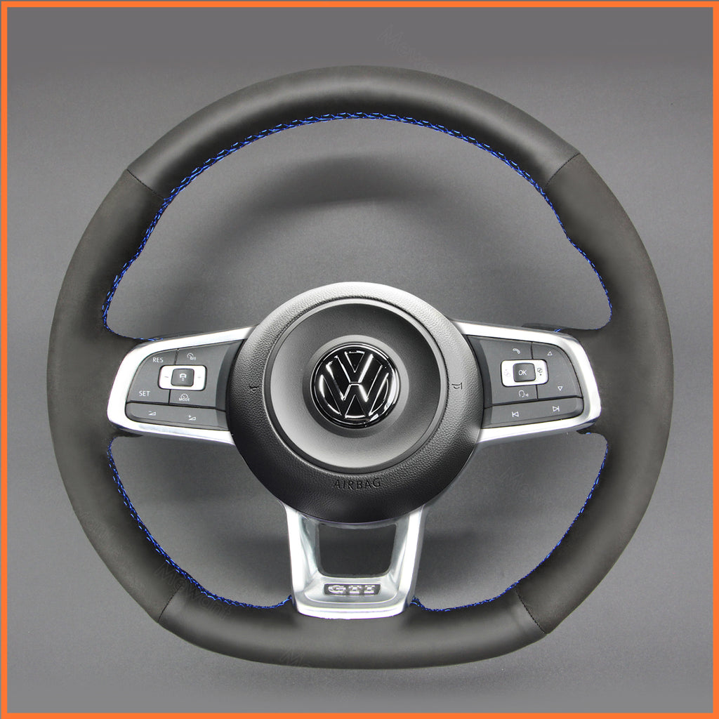 MEWANT Couvre Volant pour VW Golf GTI Jetta Polo Scirocco Arteon Passat Tiguan T-Roc 2013-2020