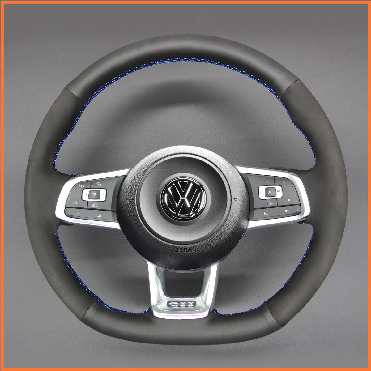 MEWANT Couvre Volant pour VW Golf GTI Jetta Polo Scirocco Arteon Passat Tiguan T-Roc 2013-2020