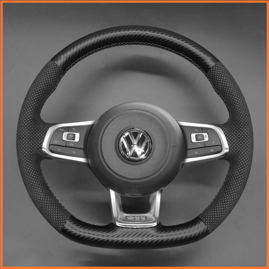 MEWANT Couvre Volant pour VW Golf GTI Jetta Polo Scirocco Arteon Passat Tiguan T-Roc 2013-2020