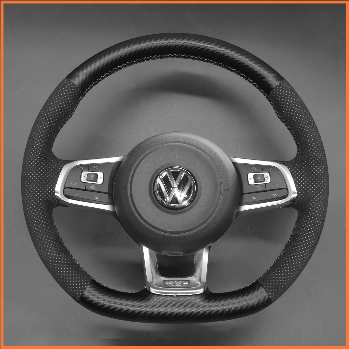 MEWANT Couvre Volant pour VW Golf GTI Jetta Polo Scirocco Arteon Passat Tiguan T-Roc 2013-2020