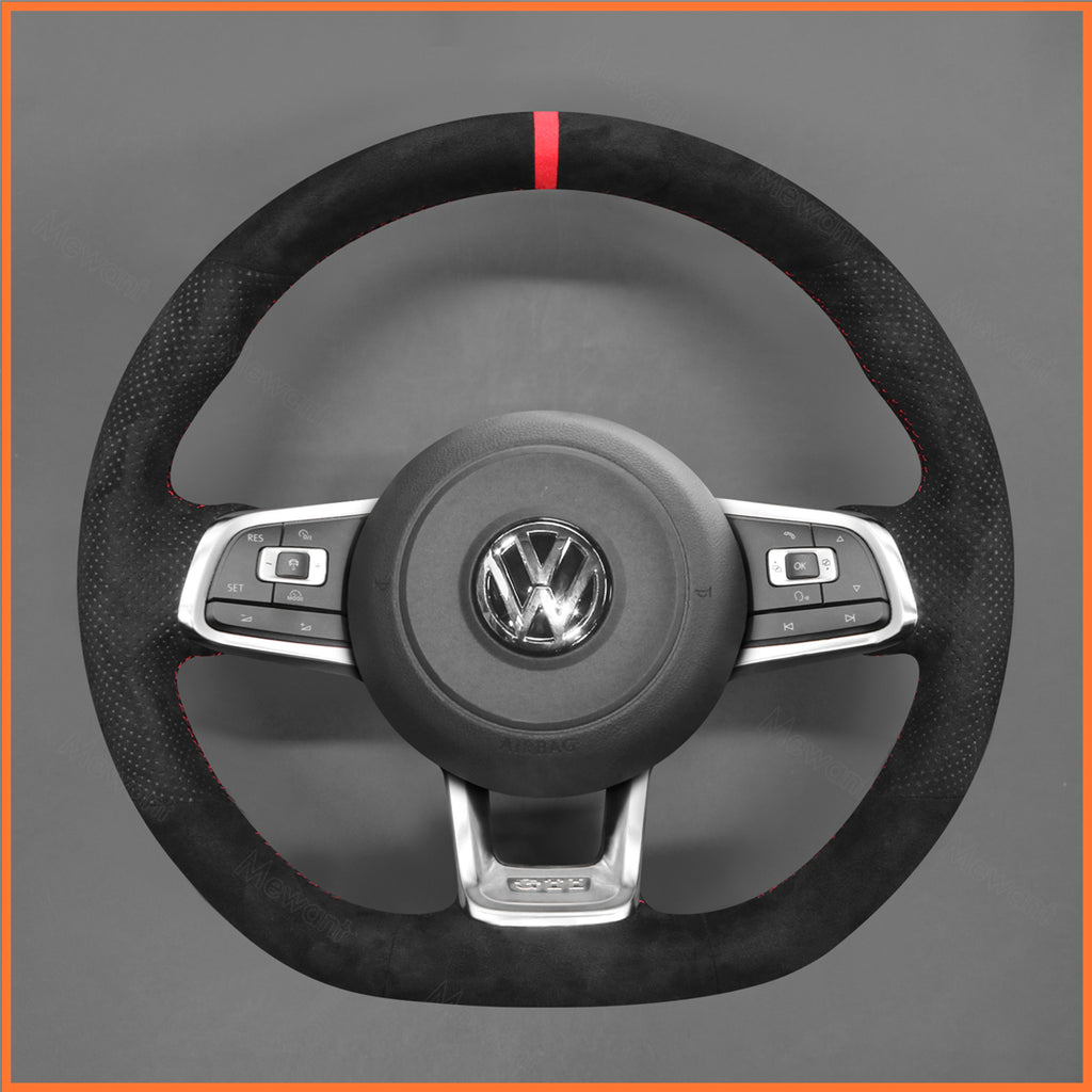 MEWANT Couvre Volant pour VW Golf GTI Jetta Polo Scirocco Arteon Passat Tiguan T-Roc 2013-2020