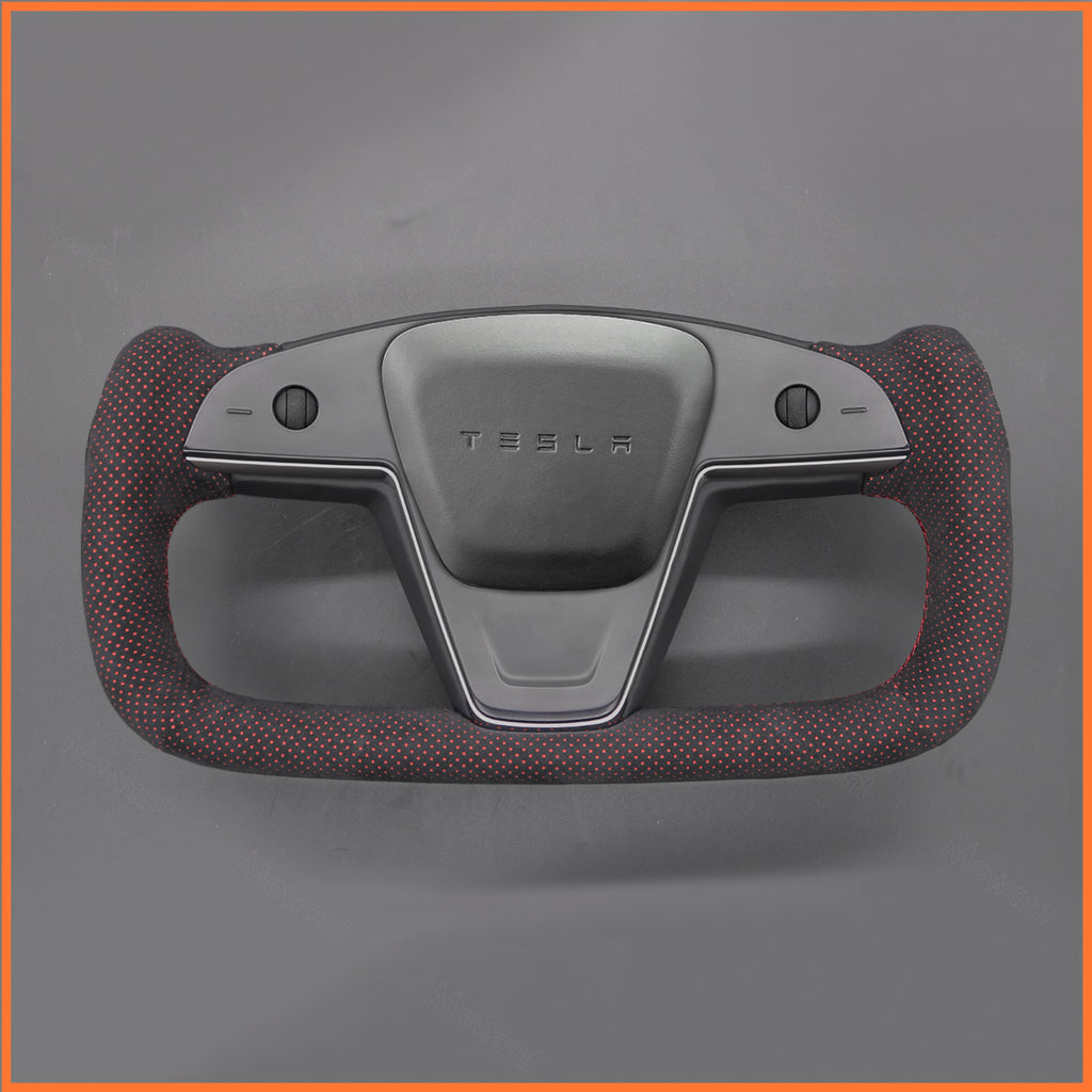 MEWANT Couvre Volant pour Yoke Lenkrad Tesla Model S 2022-2023 / Model X 2022-2023