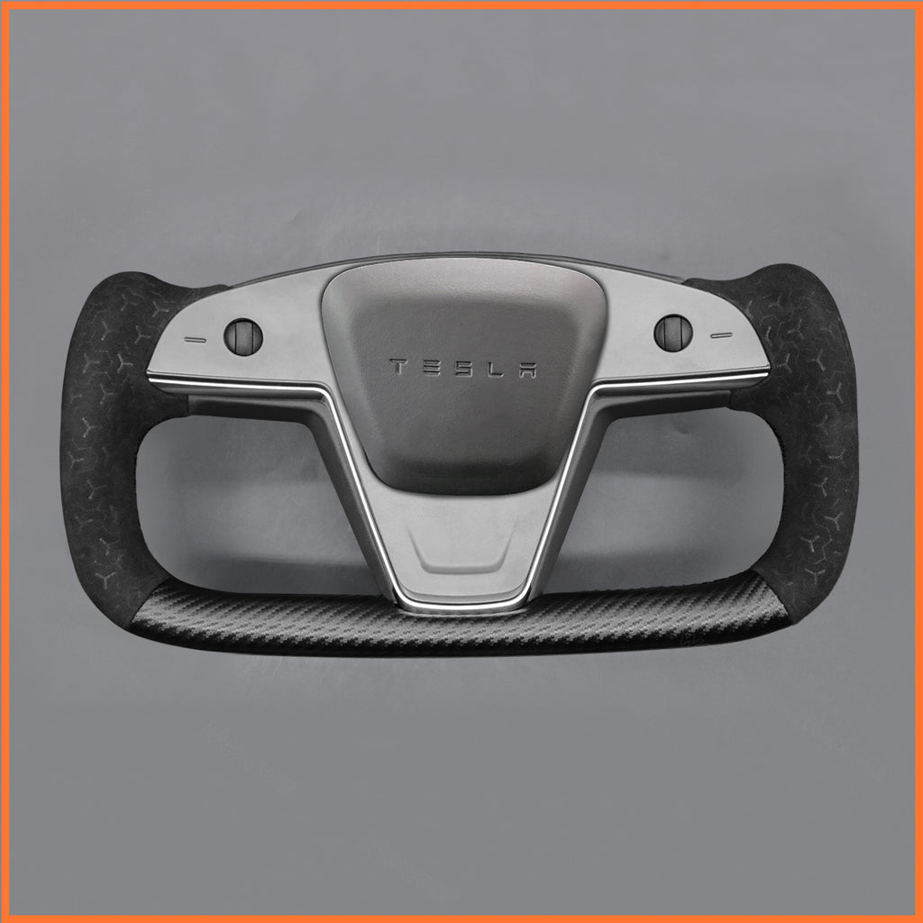 MEWANT Couvre Volant pour Yoke Lenkrad Tesla Model S 2022-2023 / Model X 2022-2023