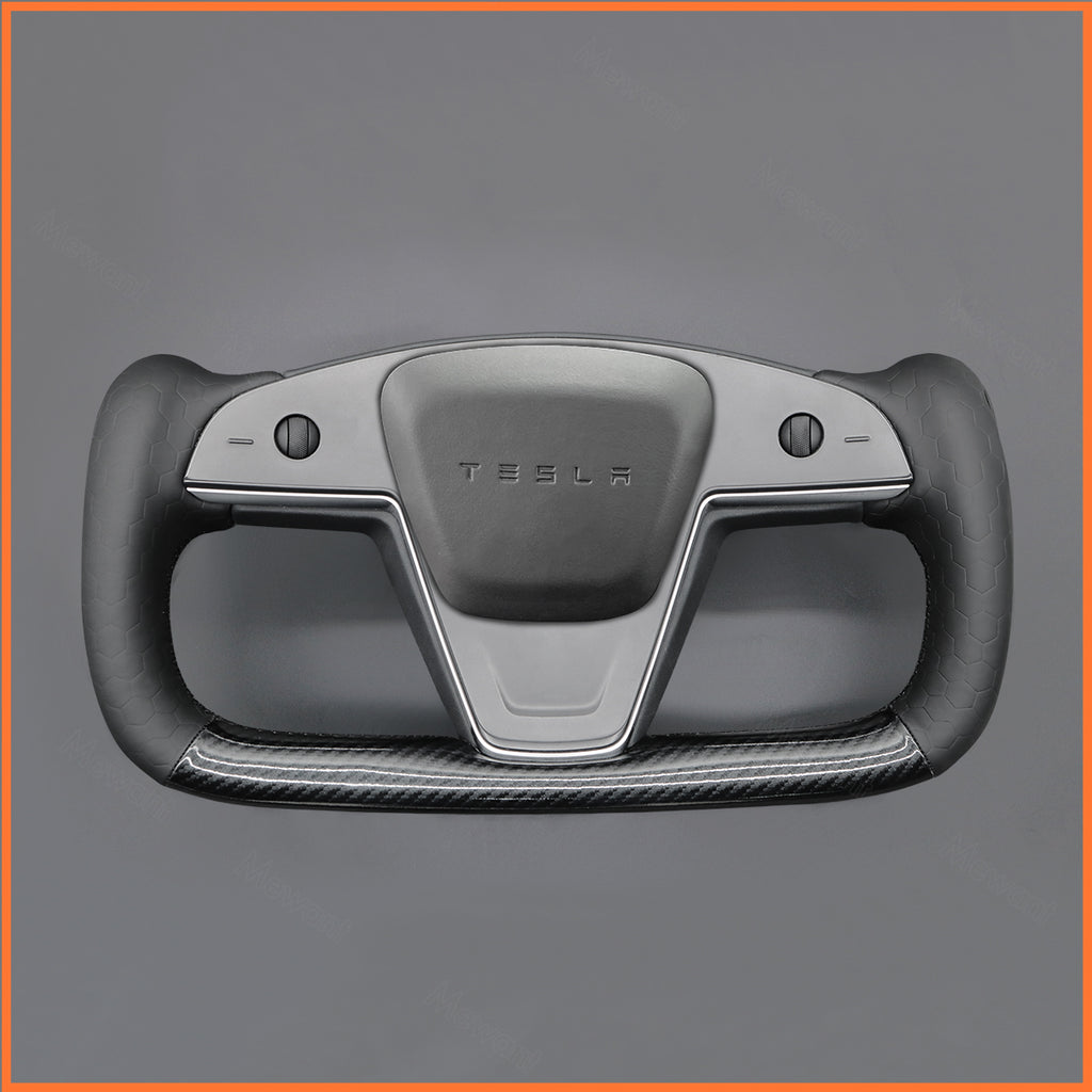 MEWANT Couvre Volant pour Yoke Lenkrad Tesla Model S 2022-2023 / Model X 2022-2023