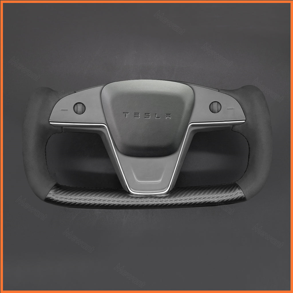 MEWANT Couvre Volant pour Yoke Lenkrad Tesla Model S 2022-2023 / Model X 2022-2023
