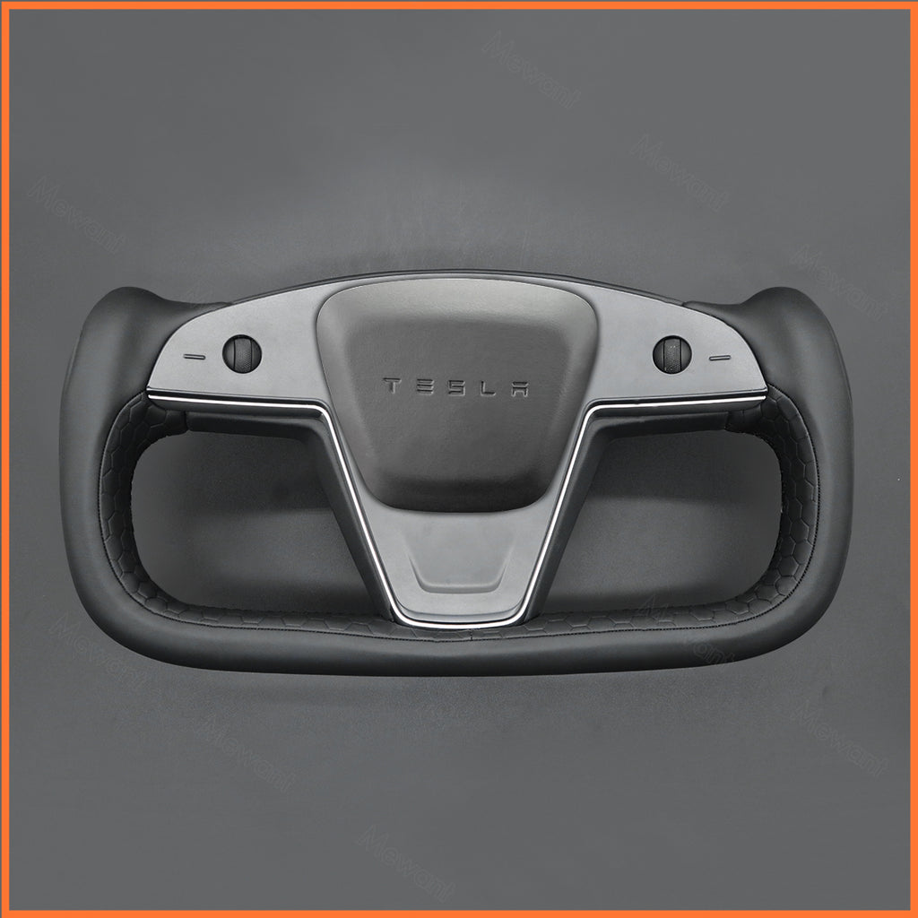 MEWANT Couvre Volant pour Yoke Lenkrad Tesla Model S 2022-2023 / Model X 2022-2023