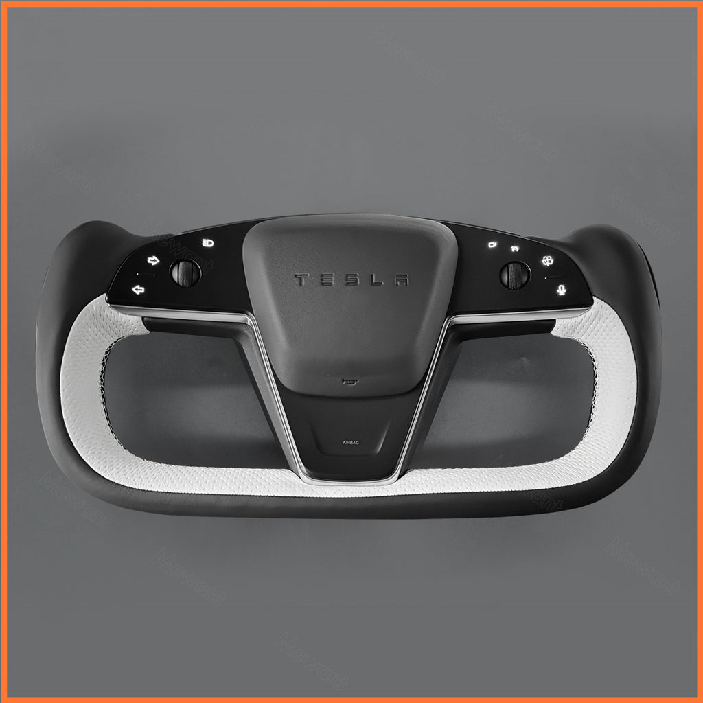 MEWANT Couvre Volant pour Yoke Lenkrad Tesla Model S 2022-2023 / Model X 2022-2023