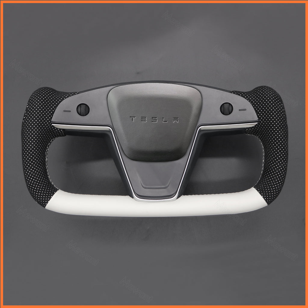 MEWANT Couvre Volant pour Yoke Lenkrad Tesla Model S 2022-2023 / Model X 2022-2023